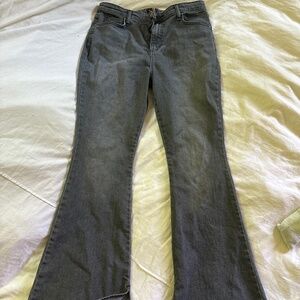 Lee black denim frayed boot leg jean